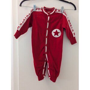 Vintage Red Baby Romper With Troublemaker & Star Design  100% Cotton